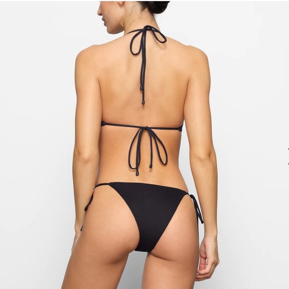 SKIMS Recycled Swim Lace-up Monokini Sz.XS (will fit small) Ochre Cocoa & Onyx - Picture 15 of 16
